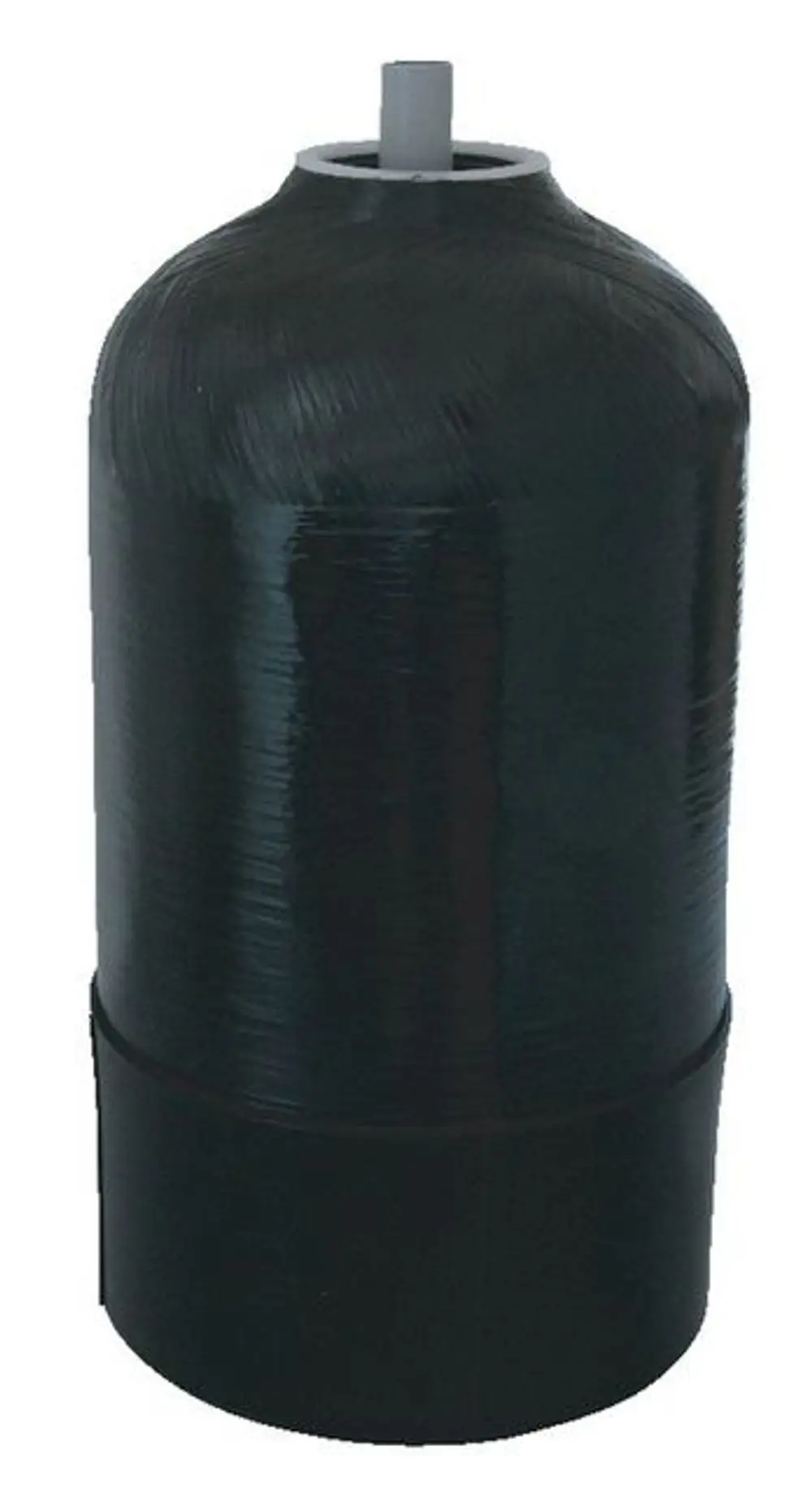 Schwarze Harzflasche von Syr mit oberem Anschluss und schwarzem Standfuß. Sie dient der Aufbewahrung und Handhabung von Harzen.